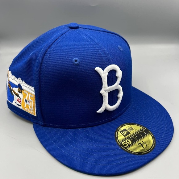 Brooklyn Dodgers Hat Men 7 1/2 Blue Jackie Robinson 59Fifty New‎ Era Fitted Cap